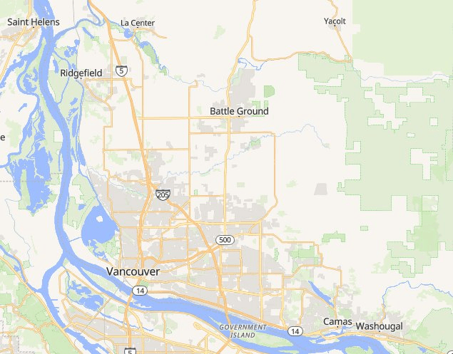 Heisenberg HVAC service area map — Clark County, WA